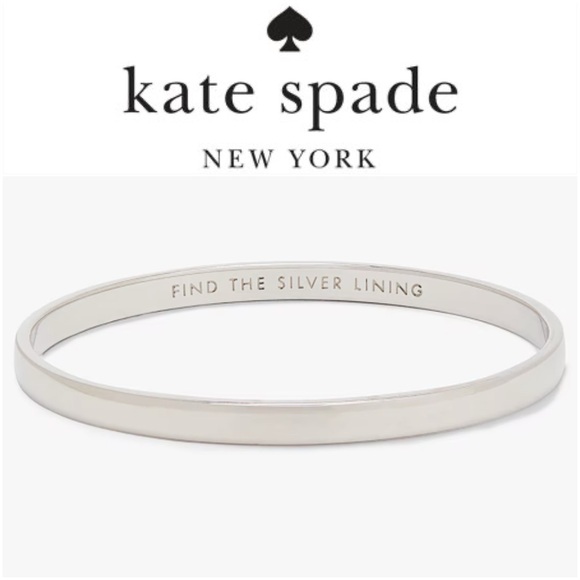 Kate Spade ♠️ Silver Lining Idiom Bangle Bracelet! - Picture 1 of 10